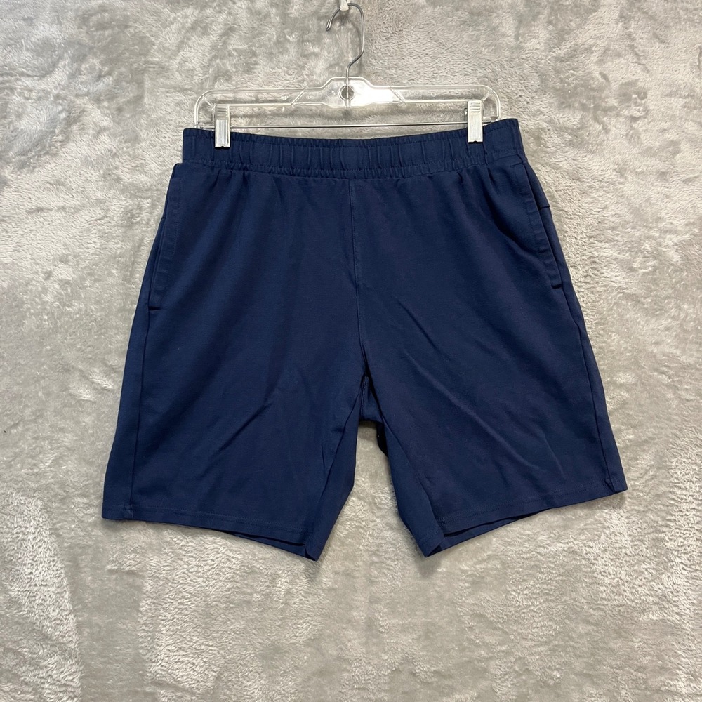 Member's Mark Luxe Short Men M Blue Athletic Knit Zipper Pocket C31318